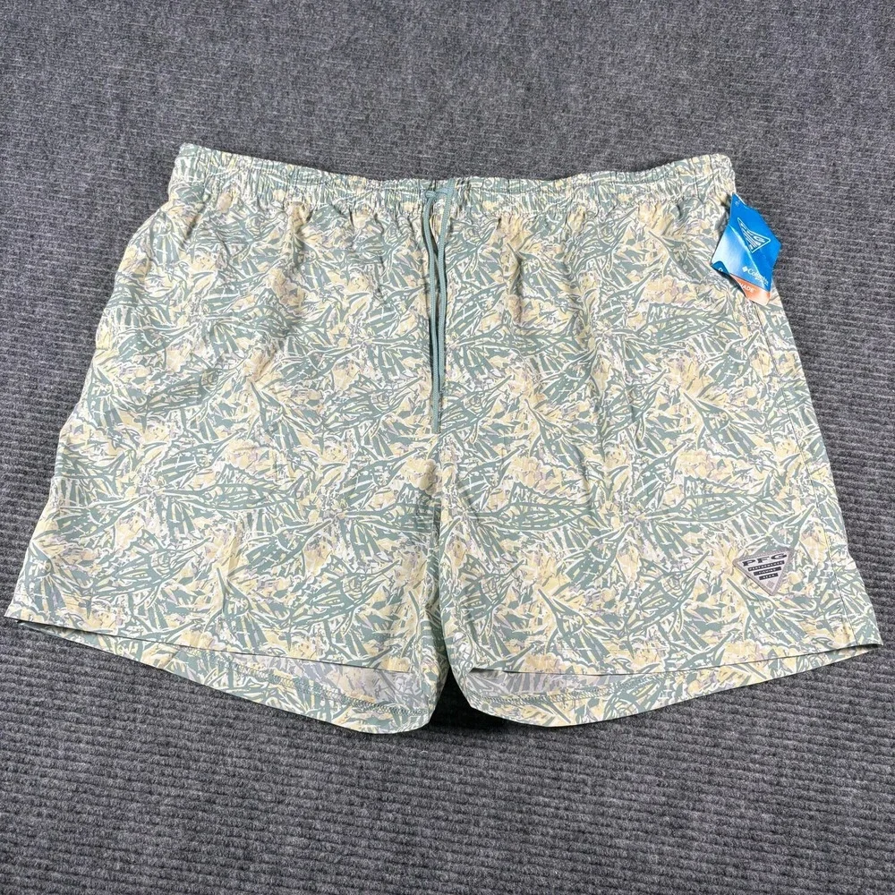 Columbia PFG Water Shorts Mens XXL Green NWT Backcast III Omni-Shade UPF 50
